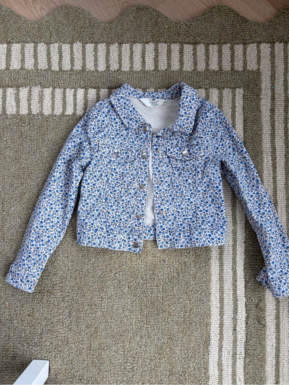 H&M Blue Floral Jean Jacket for Kids